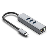 Computer Cables & Adapters: USB C to Ethernet Adapter with 1000Mbps Gigabit RJ45 and 3xUSB 3.0 Ports