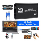 Audio Players & Recorders: 4K 1080P 60FPS HDMI to USB 3.0 Video Capture Card For PS4/PC/OBS Nintendo Switch
