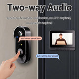 Intercoms & Doorbells: Smart Wireless Video Doorbell with 4.3" Screen HD 8MP Camera Night VisionTwo-Way Audio IP65