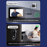 Intercoms & Doorbells: Smart Wireless Video Doorbell with 4.3" Screen HD 8MP Camera Night VisionTwo-Way Audio IP65
