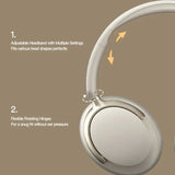 Over Ear Headphones: JR SY-T7 Bluetooth 5.4 Over-Ear Headset Wireless Headphones with Noise Cancelling Mic (Light Blue)