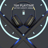 Over Ear Headphones: JR H6 Foldable Bluetooth 5.3 Wireless Headphone Over Ear Active Noise Cancelling Deep Bass Headset (Black)