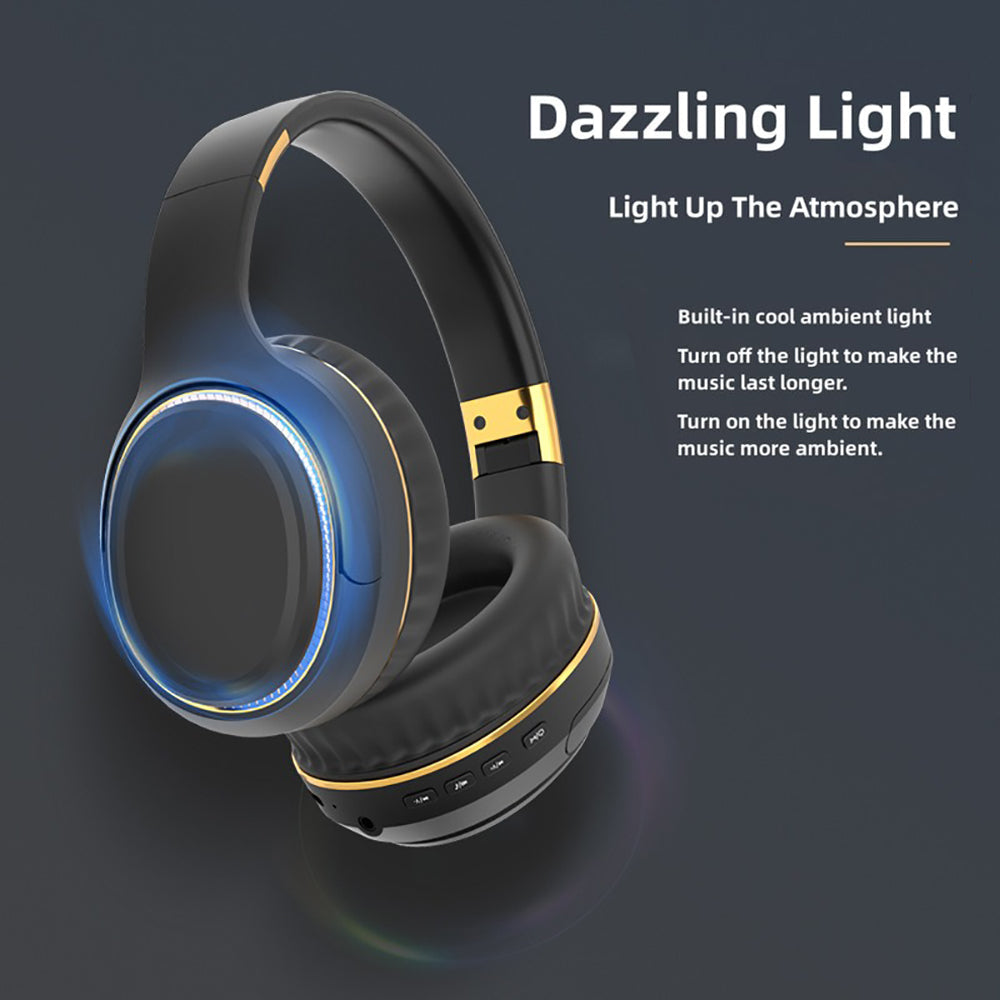JR H6 Foldable Bluetooth 5.3 Wireless Headphone Over Ear Active Noise Cancelling Deep Bass Headset (Navy Blue)