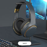 Over Ear Headphones: JR H6 Foldable Bluetooth 5.3 Wireless Headphone Over Ear Active Noise Cancelling Deep Bass Headset (Navy Blue)