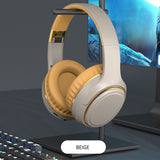 Over Ear Headphones: JR H6 Foldable Bluetooth 5.3 Wireless Headphone Over Ear Active Noise Cancelling Deep Bass Headset (Beige)