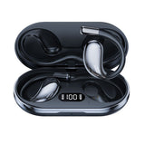 Over Ear Headphones: Wireless Earhook Sports Headphones Open-Ear Bluetooth 5.4 Sweat-Resistant Earphones (Black)