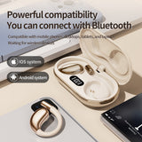 Over Ear Headphones: Wireless Earhook Sports Headphones Open-Ear Bluetooth 5.4 Sweat-Resistant Earphones (Black)