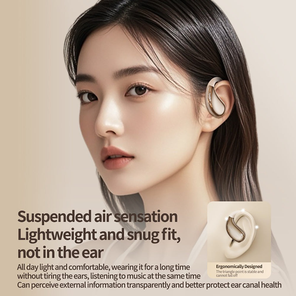 Wireless Earhook Sports Headphones Open-Ear Bluetooth 5.4 Sweat-Resistant Earphones (Black)