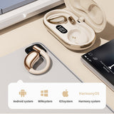 Over Ear Headphones: Wireless Earhook Sports Headphones Open-Ear Bluetooth 5.4 Sweat-Resistant Earphones (Black)