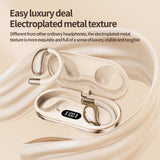 Over Ear Headphones: Wireless Earhook Sports Headphones Open-Ear Bluetooth 5.4 Sweat-Resistant Earphones (Beige)