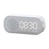 Bluetooth Speakers: Wireless Bluetooth Speaker Alarm Clock Music Radio Player Timer Hands-Free Calling (White)