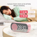 Bluetooth Speakers: Wireless Bluetooth Speaker Alarm Clock Music Radio Player Timer Hands-Free Calling (White)