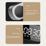 Bluetooth Speakers: Wireless Bluetooth Speaker Alarm Clock Music Radio Player Timer Hands-Free Calling (Pink)