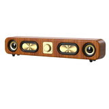Audio Speakers: Retro Wood Grain Wireless Bluetooth Speaker Soundbar Deep Bass USB/TF/AUX Inputs