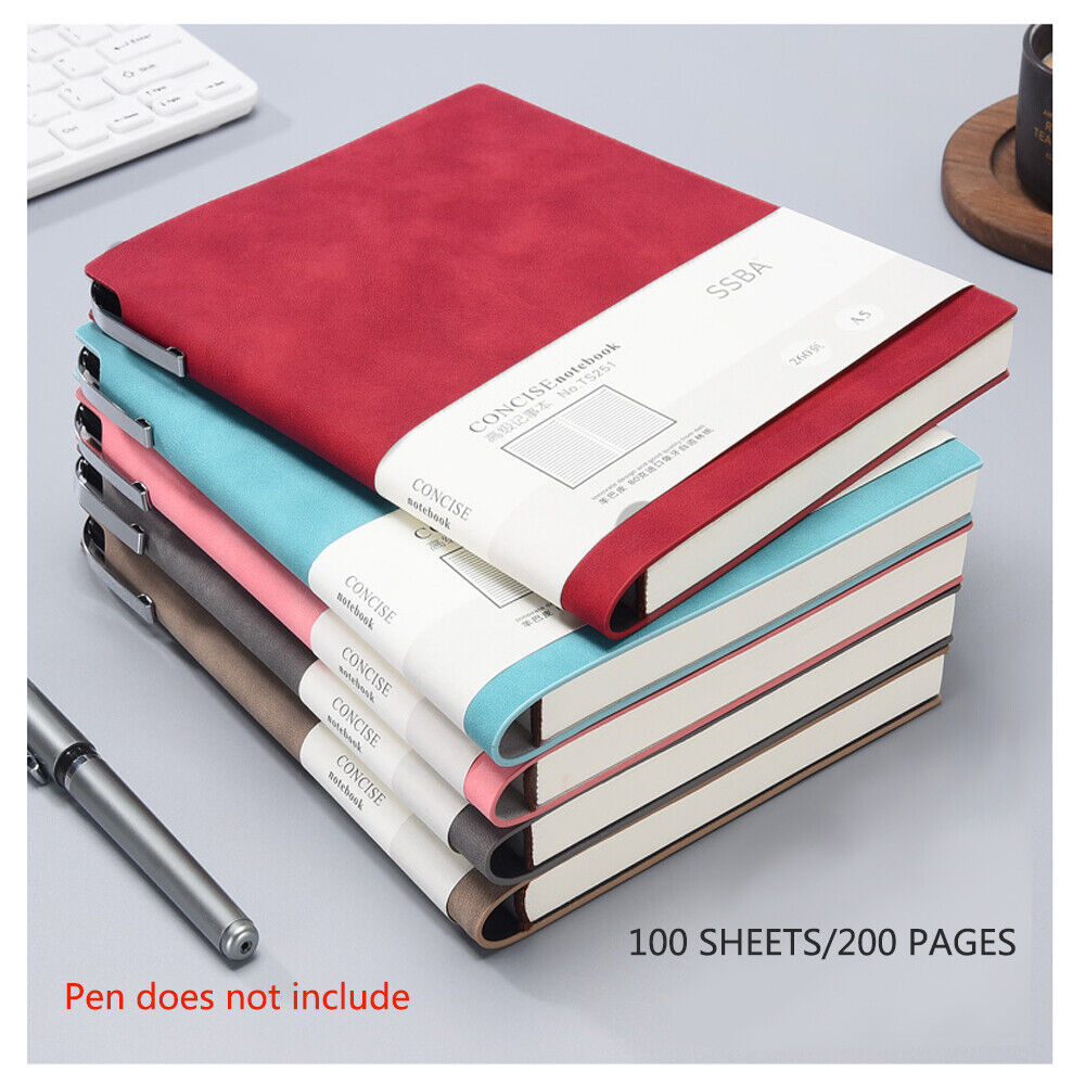 Paper Products: A5 200 Pages Fashion Glued PU Leather Cover Journal Travel Notebook Travellers Diary(Blue)