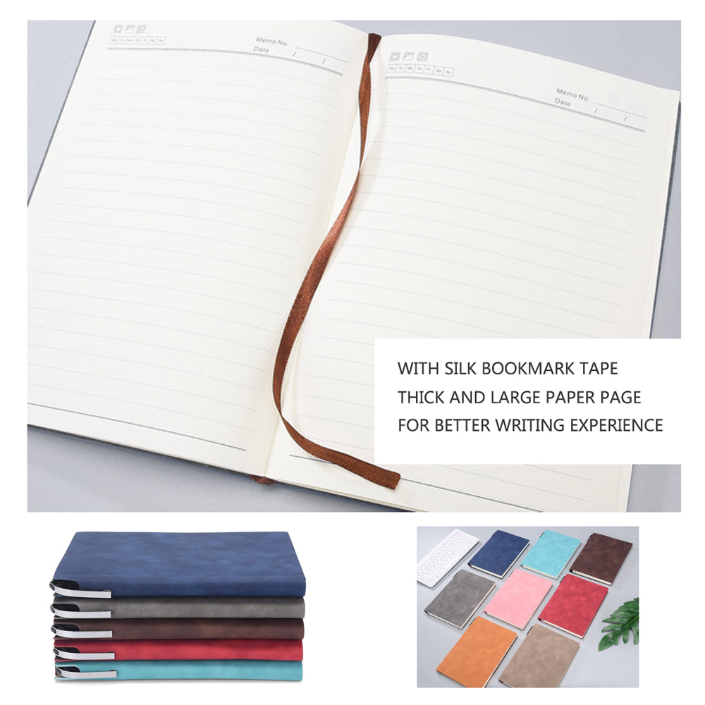 Paper Products: A5 200 Pages Fashion Glued PU Leather Cover Journal Travel Notebook Travellers Diary(Blue)
