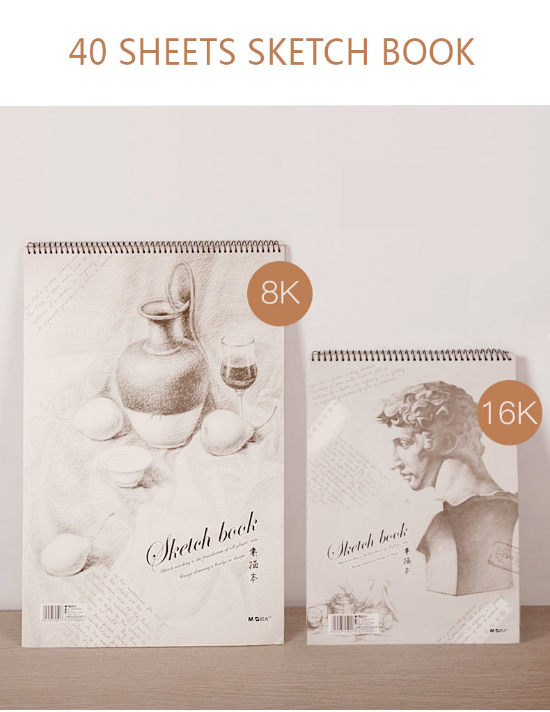 Paper Products: Sketch Pad 40 Sheets Artist Drawing Painting Art Paper with Thick Baseboard(28.7*20.8cm)