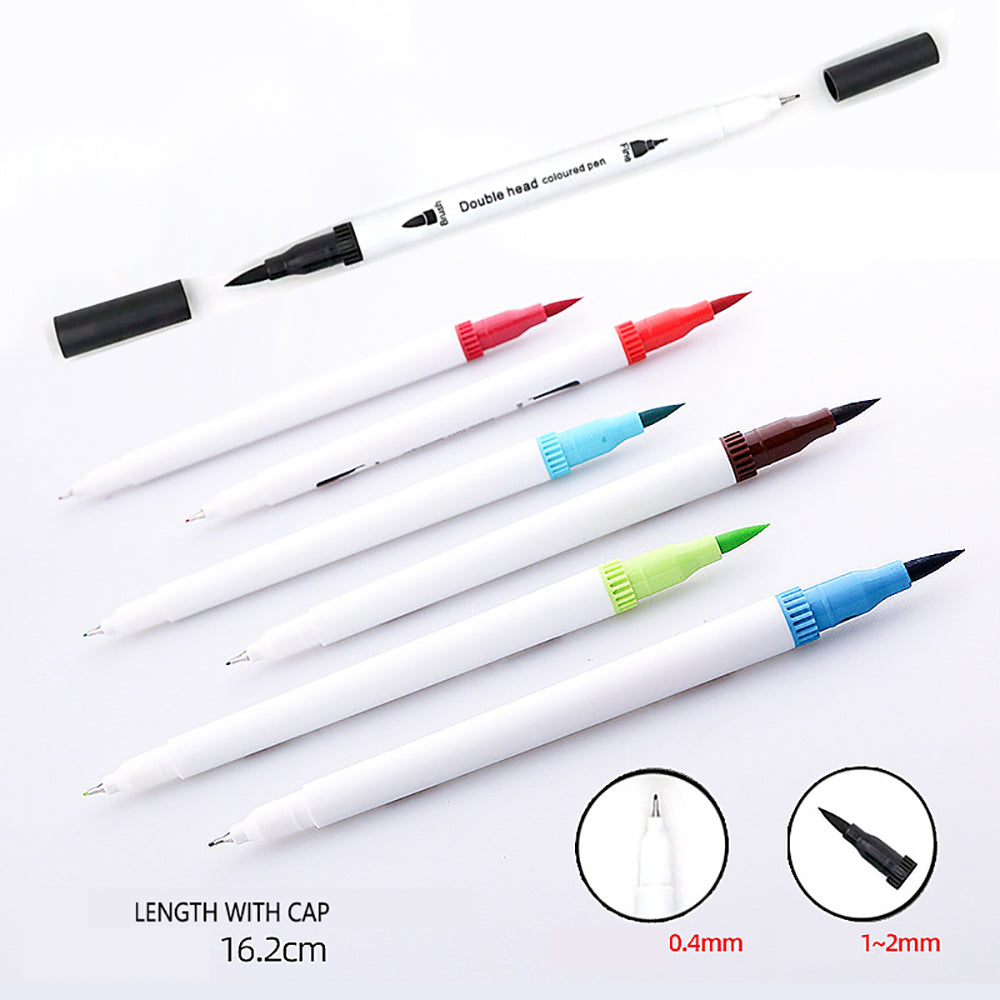 Pens & Pencils: 60 Unique Colors Double Head Acid- Free Non-Toxic Coloured Pens