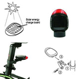 Bicycle Parts: Solar Powered Bicycle Cycling Bike LED Headlight + Rear Tail Light Lamp LED with Gift Box