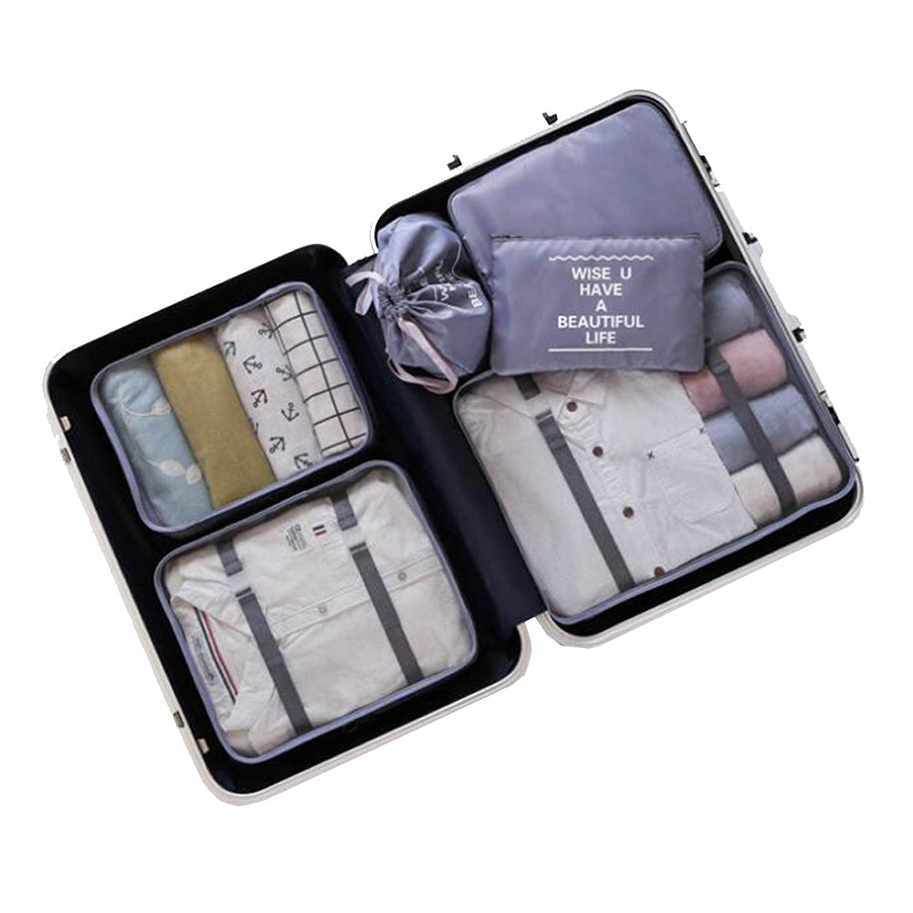 Sci-Fi DVDs & Blu-rays: 6 Pcs Waterproof Compression Packing Cubes Large Travel Luggage Organizer Storage (Grey)