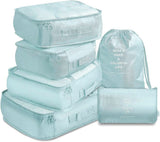 Sci-Fi DVDs & Blu-rays: 6 Pcs Waterproof Compression Packing Cubes Large Travel Luggage Organizer Storage (Light Blue)