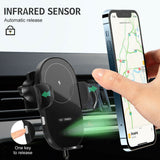 Car Mounts: Automatic Clamping 15W Wireless Car Fast Charger Mount 2in1 Car Phone Holder
