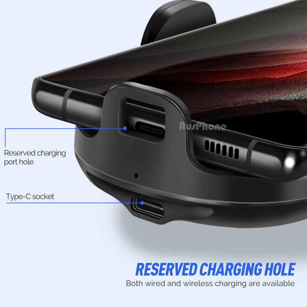 Car Mounts: Automatic Clamping 15W Wireless Car Fast Charger Mount 2in1 Car Phone Holder