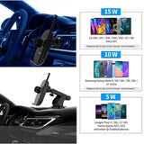 Car Mounts: Automatic Clamping 15W Wireless Car Fast Charger Mount 2in1 Car Phone Holder