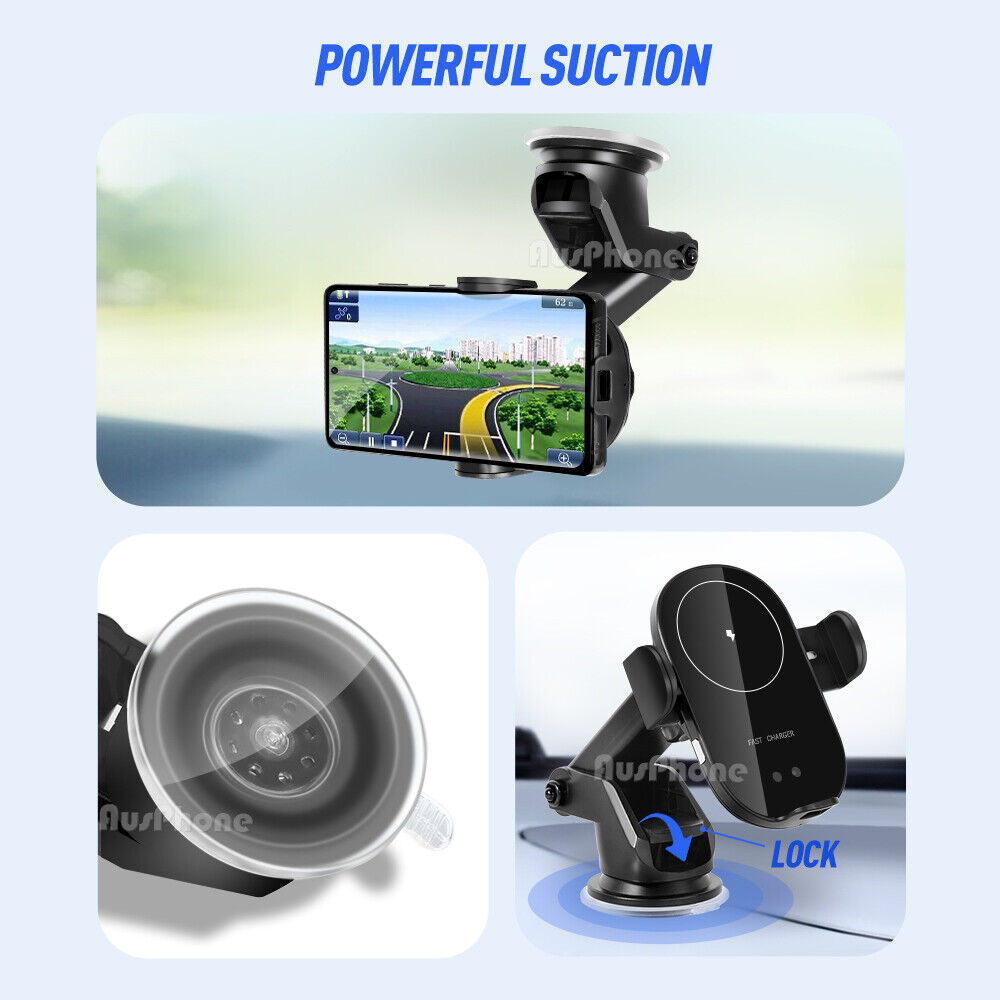 Car Mounts: Automatic Clamping 15W Wireless Car Fast Charger Mount 2in1 Car Phone Holder