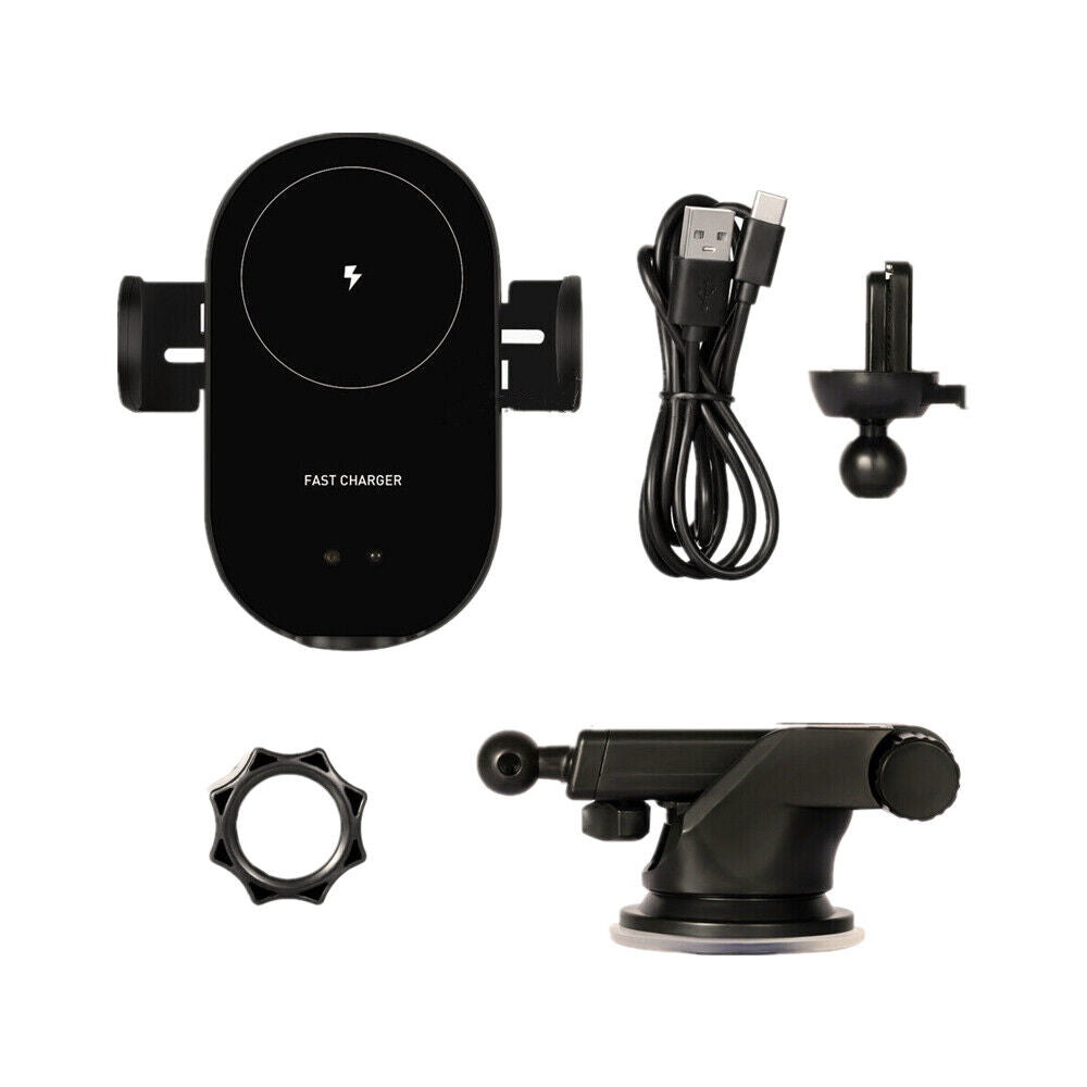 Car Mounts: Automatic Clamping 15W Wireless Car Fast Charger Mount 2in1 Car Phone Holder
