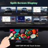 10.26" Wireless Apple Android Carplay Dual Dash Cam Front Rear Camera with 64G Card