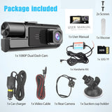 Security Cameras & Accessories: WIFI 3 Channels Dash Cam 1080P Full HD Car Dashcam with Hardwire Kit and 32GB Card