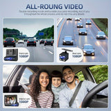Security Cameras & Accessories: Front and Rear Triple Lens Dash Cam 1080P HD 4-inch touch screen wide-angle lens