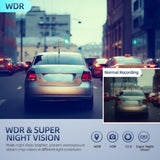 Security Cameras & Accessories: Front and Rear Triple Lens Dash Cam 1080P HD 4-inch touch screen wide-angle lens
