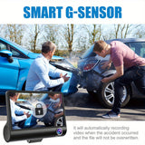 Security Cameras & Accessories: Front and Rear Triple Lens Dash Cam 1080P HD 4-inch touch screen wide-angle lens