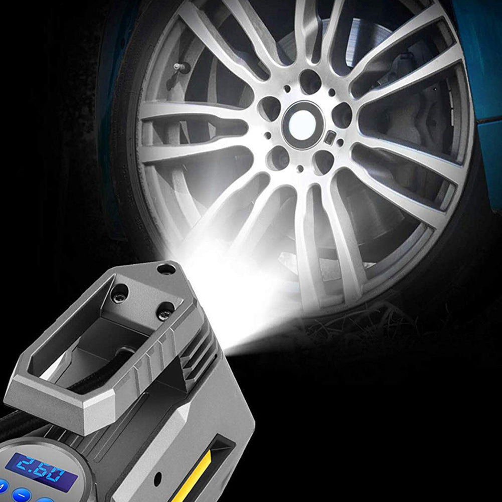 Air Compressors: Portable Digital Car Air Compressor Tire Inflator With Emergency Flashlight