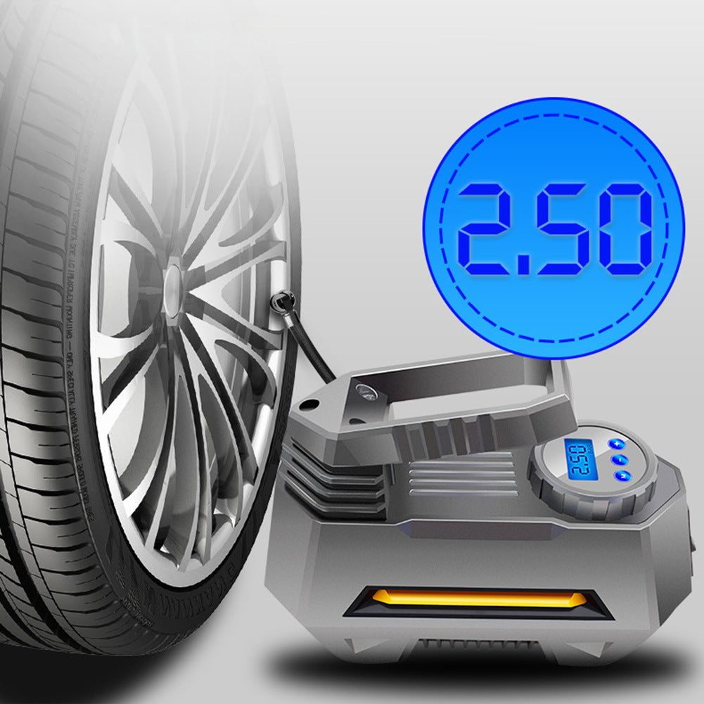 Air Compressors: Portable Digital Car Air Compressor Tire Inflator With Emergency Flashlight