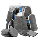 Automotive Cleaning: Car Cleaning Sponge Towel Brushe Set 9Pcs Car Wash Kits Cleaning Tools Set