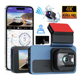 Audio: 4K+2.5K Dual Dash Cam with WiFi GPS ADAS, Front and Rear Car Camera Recorder with 32GB Card