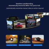 Audio: 4K+2.5K Dual Dash Cam with WiFi GPS ADAS, Front and Rear Car Camera Recorder with 32GB Card