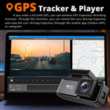 Security Cameras & Accessories: 4K Wifi Dash Cam Front, 1080P In-Car Rear Dual Recording with GPS 64GB Card