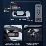 Security Cameras & Accessories: 4K Wifi Dash Cam Front, 1080P In-Car Rear Dual Recording with GPS 64GB Card