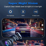Security Cameras & Accessories: 4K Wifi Dash Cam Front, 1080P In-Car Rear Dual Recording with GPS 64GB Card