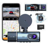 3 Channel 4K+1K+1K Dash Cam WiFi Car DVR Interior Cabin Camera Recorder with 32G Card