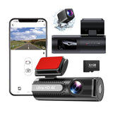 Security Cameras & Accessories: 4K WiFi Car Dash Cam Dual Lens Wide Angle IPS Screen Night Vision Recording with 32GB Card