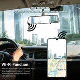 10” 4K Mirror Dash Cam, 2K Rear Camera, WiFi GPS ADAS BSD, Stream Media, 64GB Included