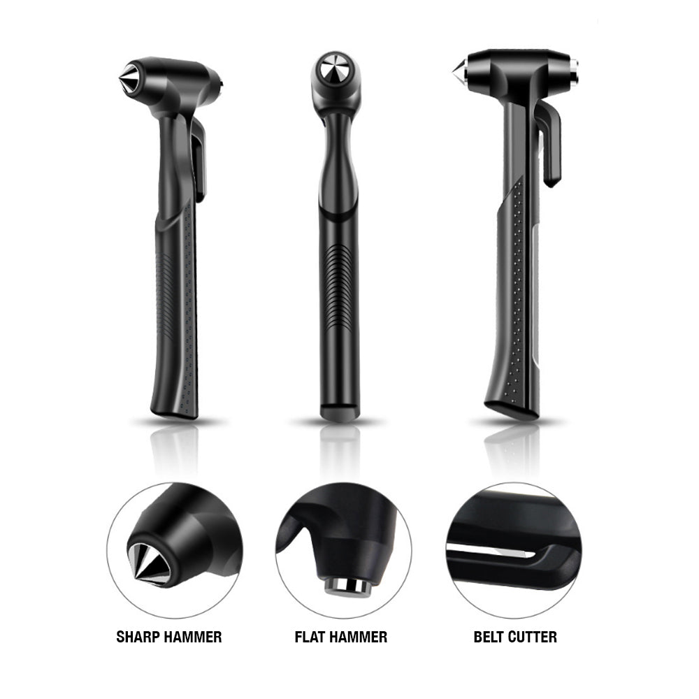 Hammers: 3 in 1 Car Emergency Safety Escape Hammer Glass Window Breaker Belt Cutter Tool