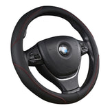 Automotive Decor: Universal Luxury Car 37-38cm Steering Wheel Cover PU Leather Non-slip Breathable (Black-red)