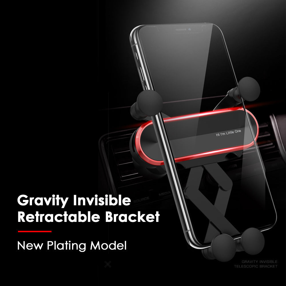 Camera Accessories: Car Phone Holder Metal Gravity 360 Universal Rotation Ball Air Vent Cellphone Stand(White)