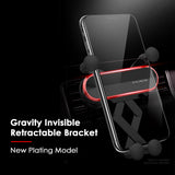 Camera Accessories: Car Phone Holder Metal Gravity 360 Universal Rotation Ball Air Vent Cellphone Stand(White)